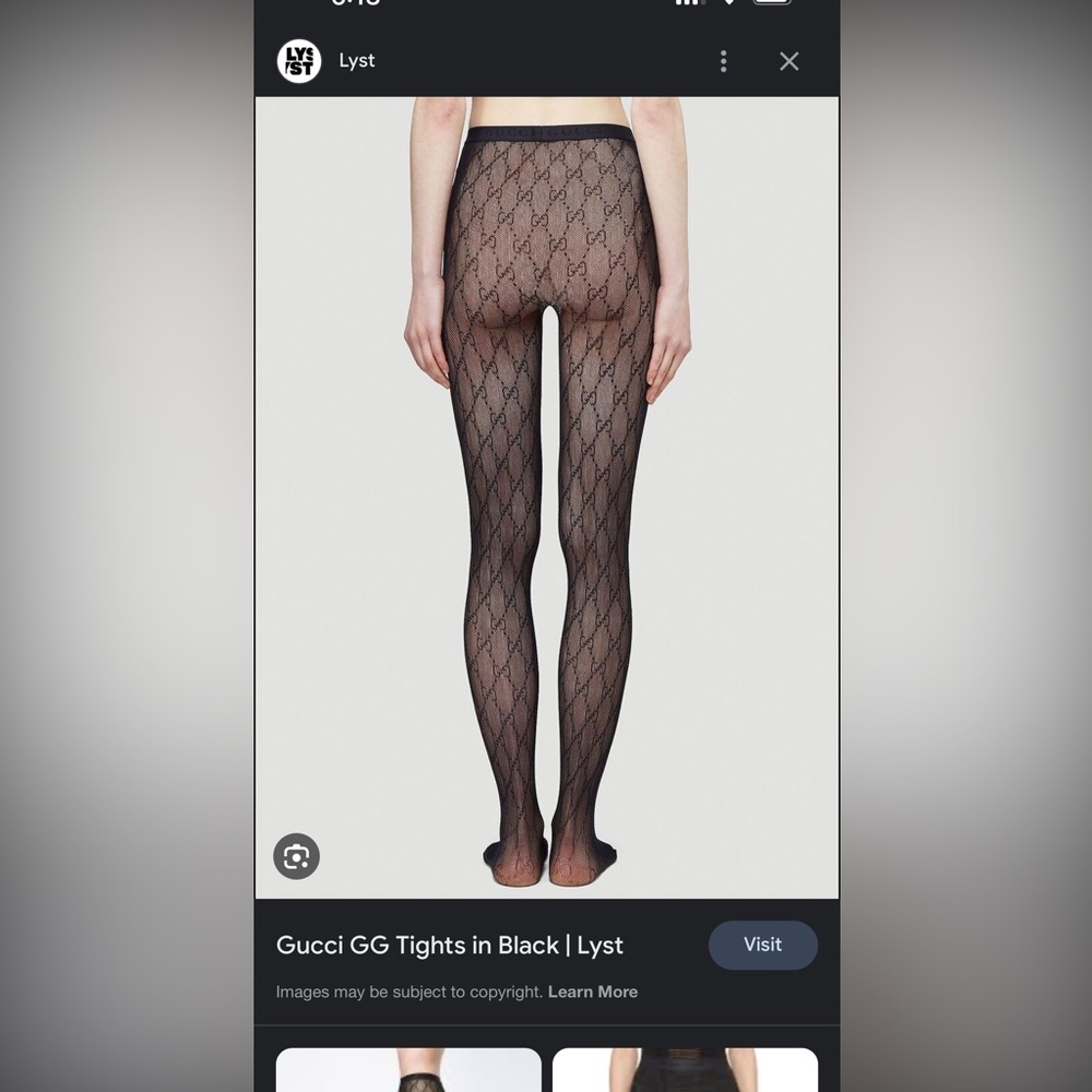 Gucci logo black tights large